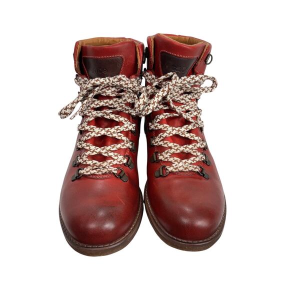 Taos Alpine Red Leather Hiker Boots Ankle Booties Comfort US 8.5 EU 39 - Picture 4 of 11